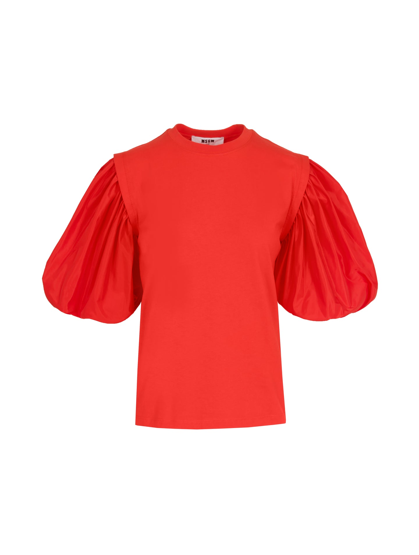 MSGM T-Shirt mit Ballonärmeln in Rot