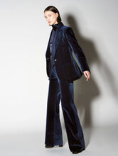 Lade das Bild in den Galerie-Viewer, BARBARA BUI Blue Smooth Velvet Suit Jacket
