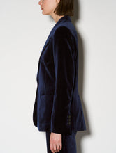 Lade das Bild in den Galerie-Viewer, BARBARA BUI Blue Smooth Velvet Suit Jacket
