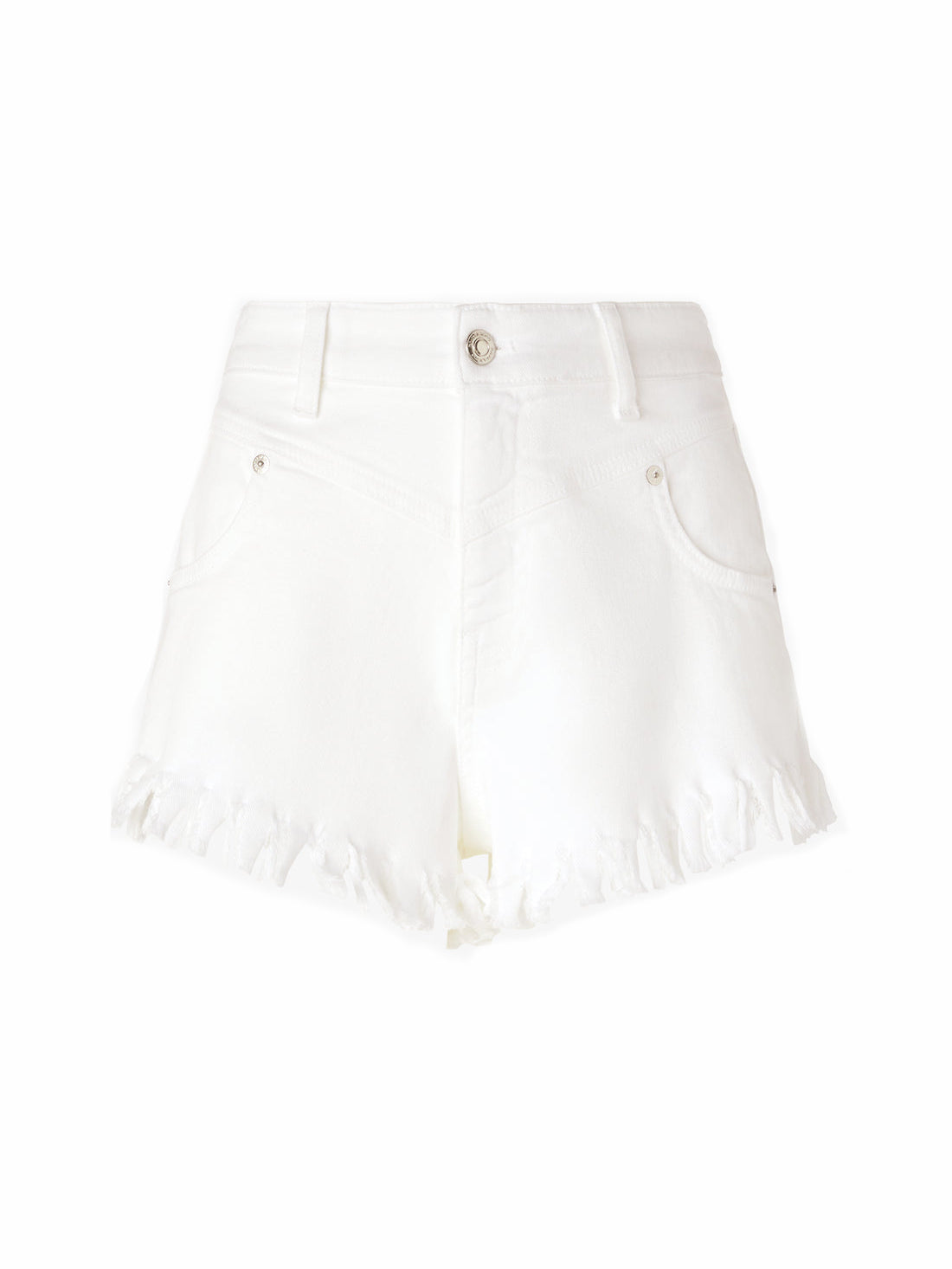 Ermanno Firenze Jeans Shorts mit fransen in Weiß