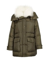 Load image into Gallery viewer, Down jacket YS Army with Shearling collar
