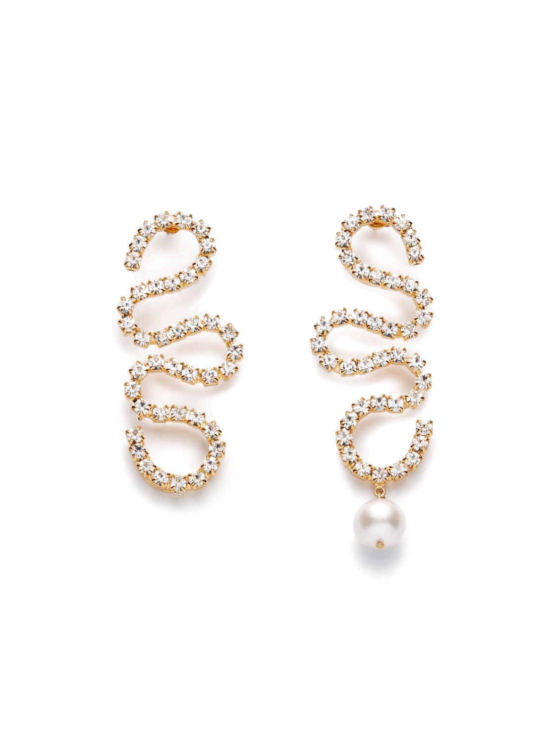 Magda Butrym Swirly crystal dangle earrings in gold